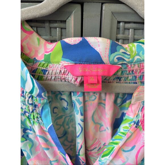 NWOT LILLY PULITZER ELSA TOP -Multi Peony For Your Thoughts XL $158 F38 - Picture 7 of 11
